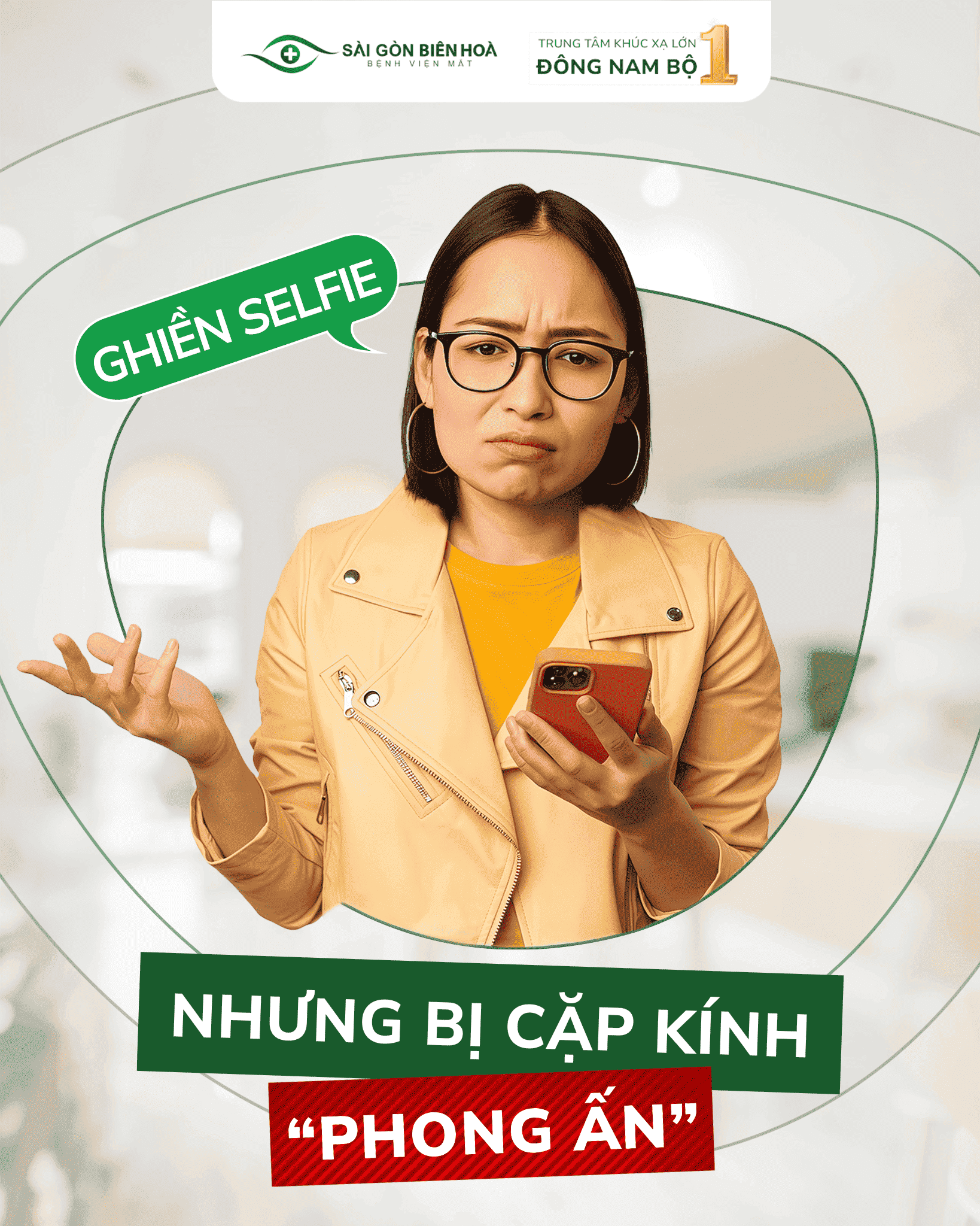 Cận thị selfie bị chói kính