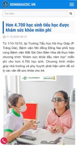 Báo Đồng Nai CDC: Hơn 4.700 học sinh được khám sức khỏe và tầm soát cận thị đầu năm học