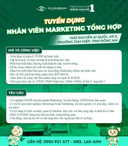 Tuyển dụng nhân viện Marketing Tổng hợp