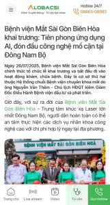 AloBacsi: Bệnh viện Mắt Sài Gòn Biên Hòa Khai trương - Ứng dụng AI trong khám và điều trị nhãn khoa