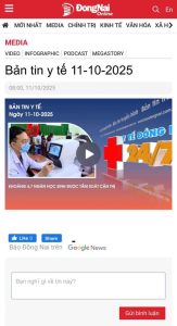 Báo Đồng Nai: Bản tin y tế ngày 11/10/2025