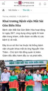 Báo VnExpress: Khai trương Bệnh viện Mắt Sài Gòn Biên Hòa