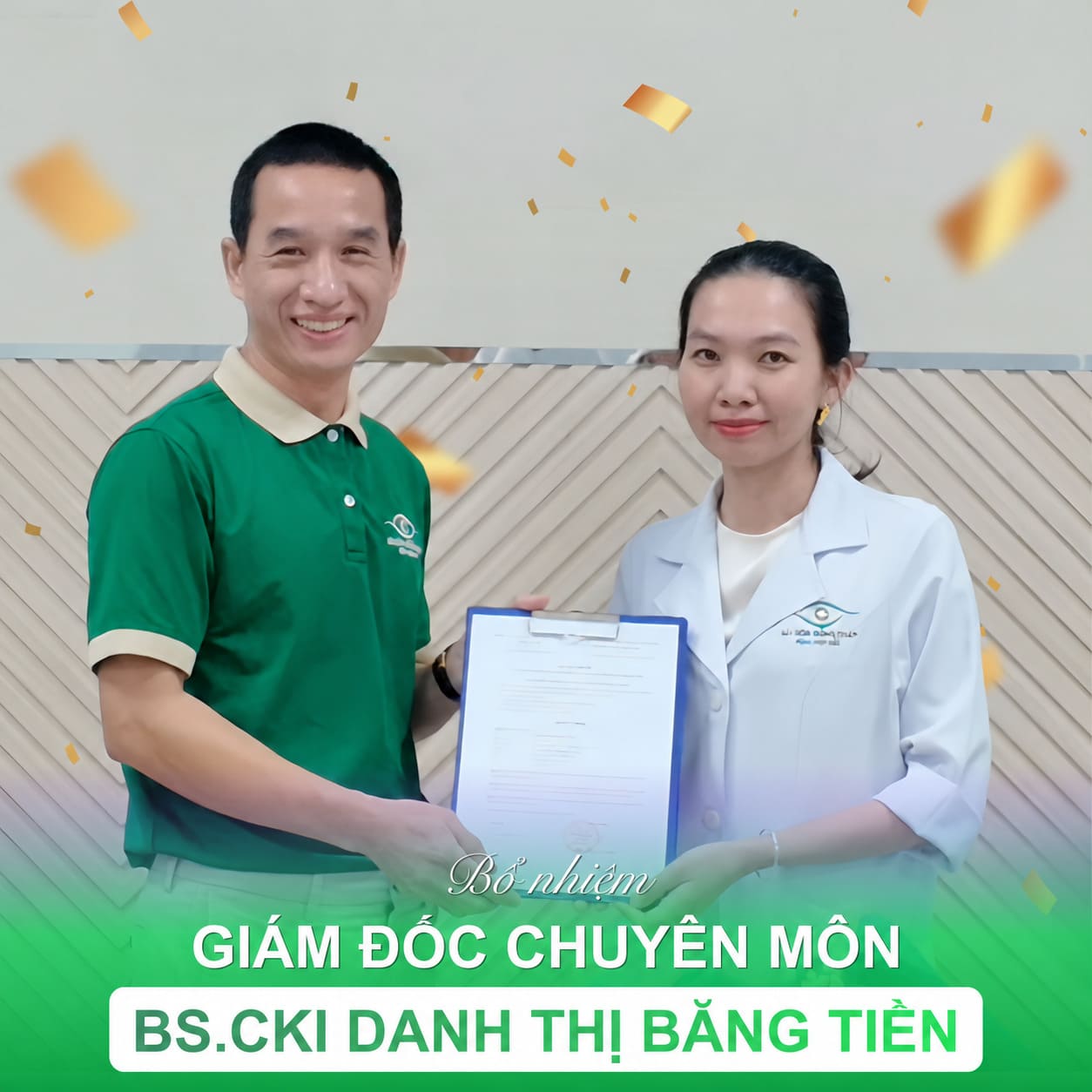 Bổ nhiệm BS.CKI Danh Thị Băng Tiền vị trí Giám đốc Chuyên môn Bệnh viện Mắt Sài Gòn Đồng Tháp